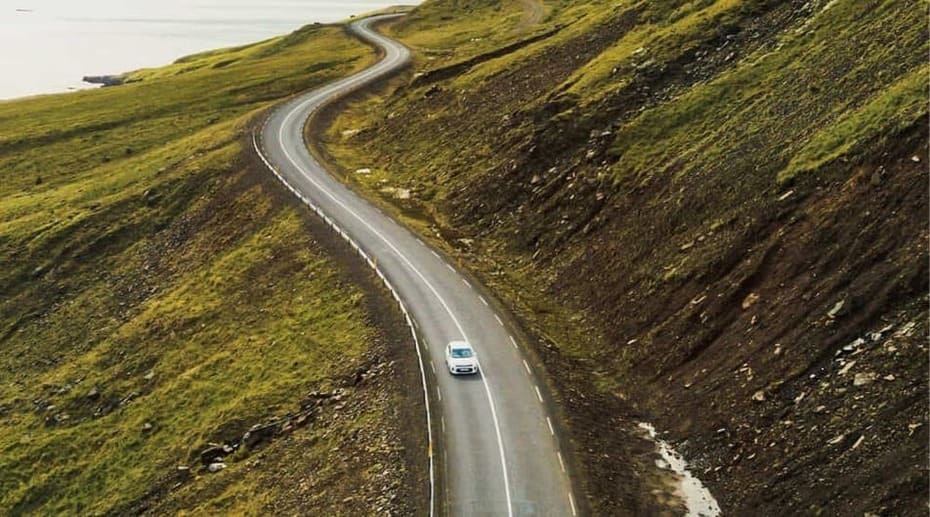 long road one car