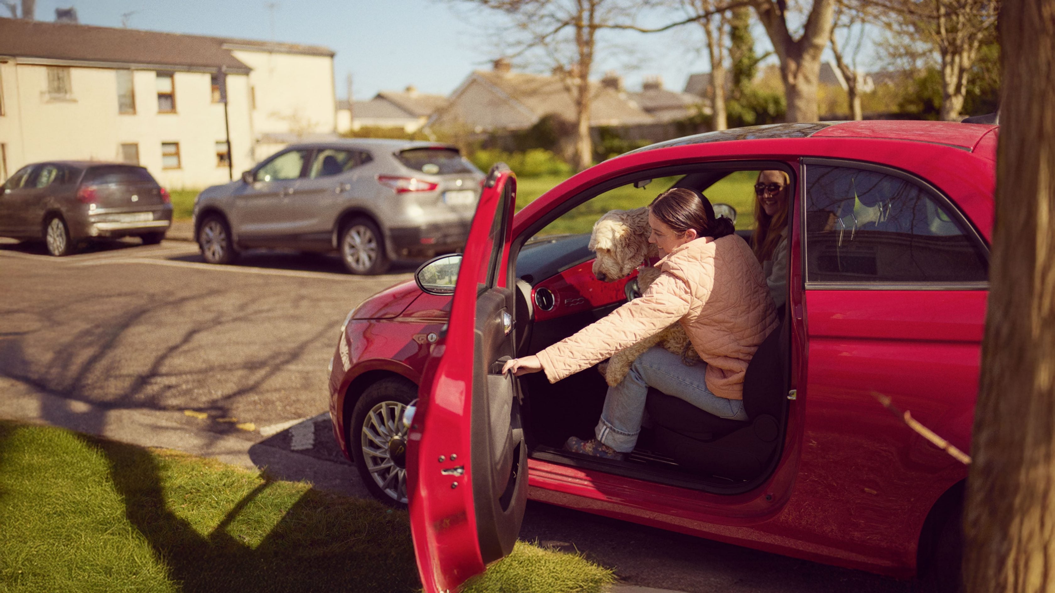 a family in a car