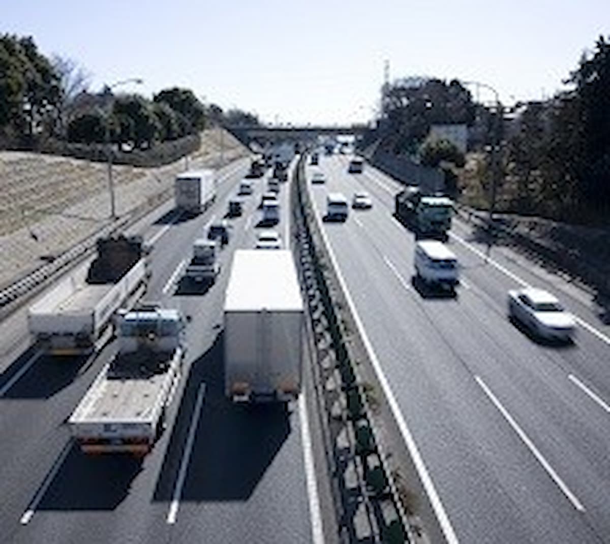 lorries driving on motorway