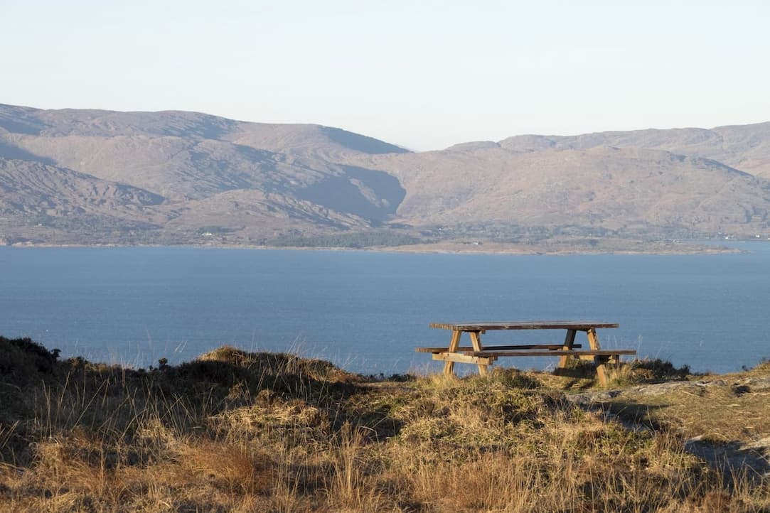 mountain view from bench