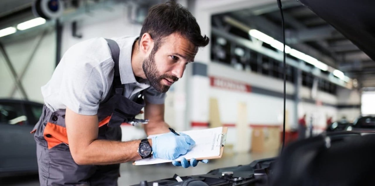 car service man servicing car
