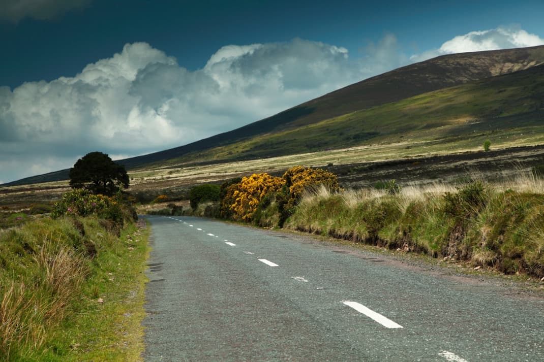 empty Irish backroad